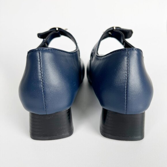 Vintage Mary Jane Short Chunky Heel Pumps Preppy Coquette French Femme Feminine - Picture 5 of 7